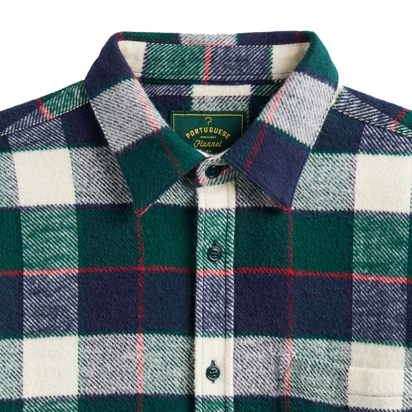 Portuguese Flannel Bottle Shirt Green / Blue Sporty Appeal