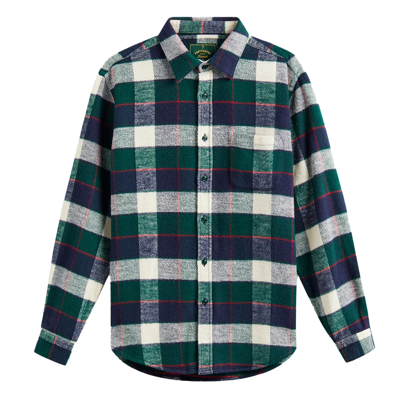 Chill Comfort Resort Wear Portuguese Flannel Bottle Shirt Green / Blue