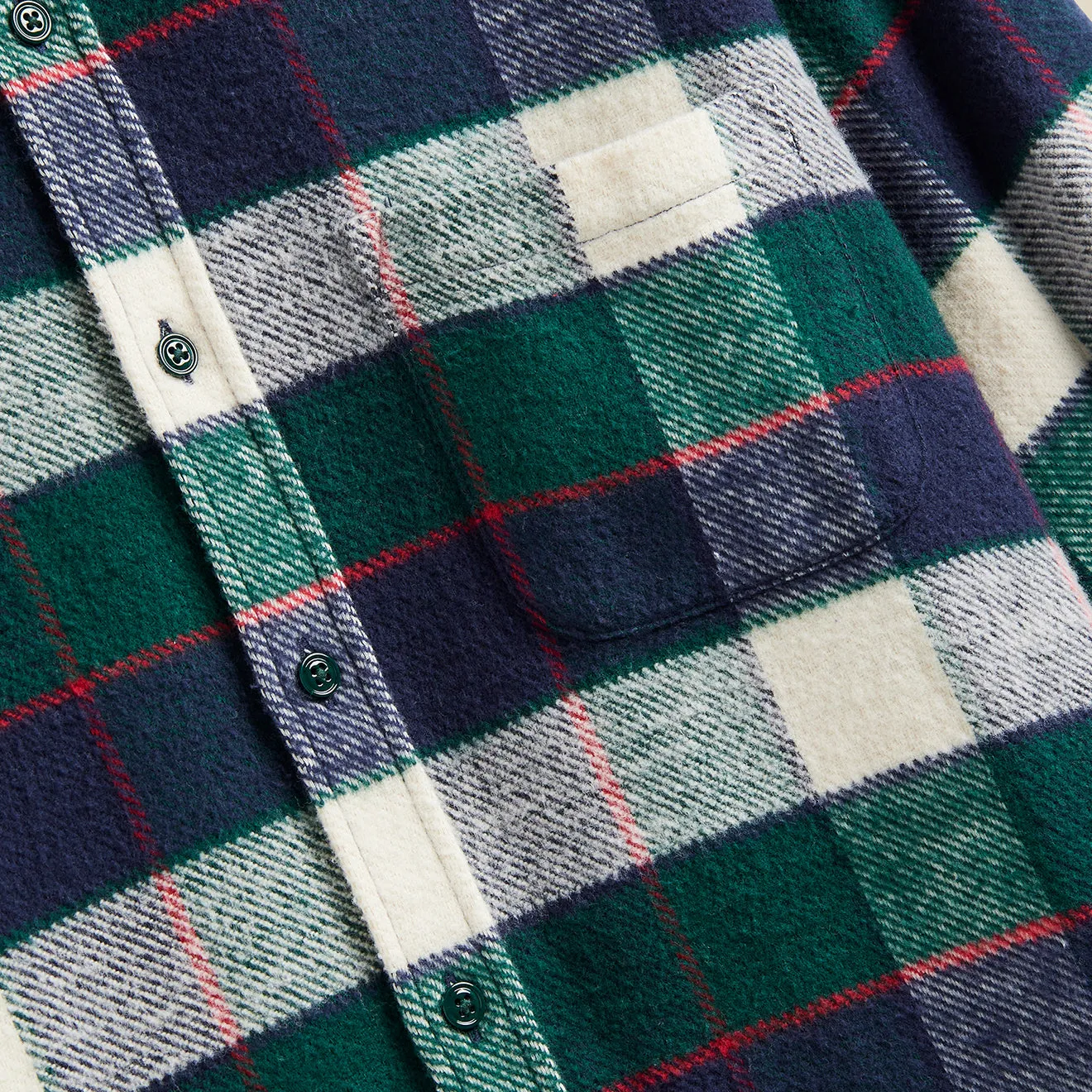 Portuguese Flannel Bottle Shirt Green / Blue Durable Fabric