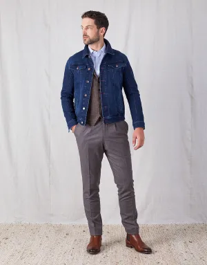 Tailored Fit Essential Wearable Evans Taupe Grey Flannel Trouser