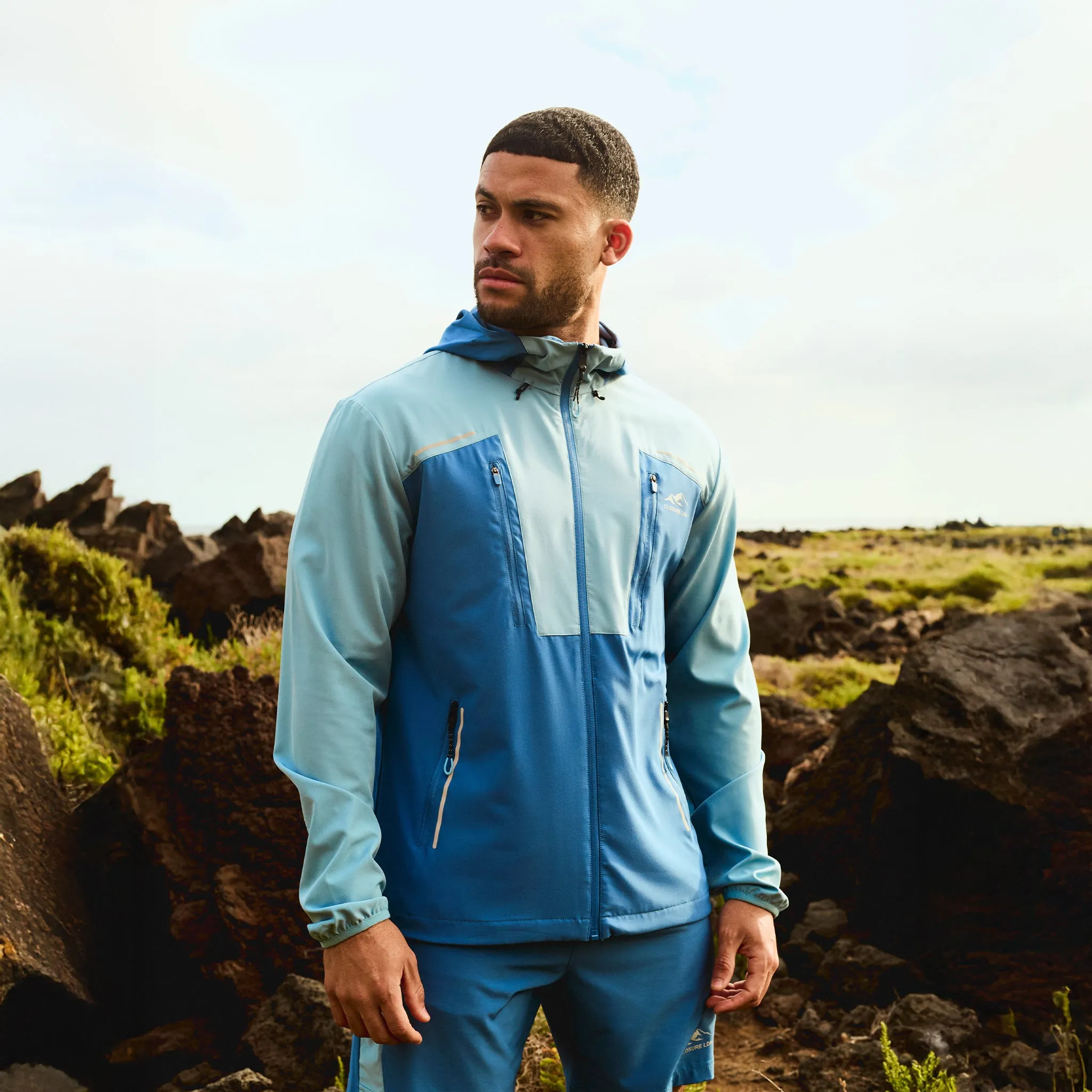 Noise Free Movement Magnetic Closure Option Reflect Detail Colourblock Jacket | Light Blue