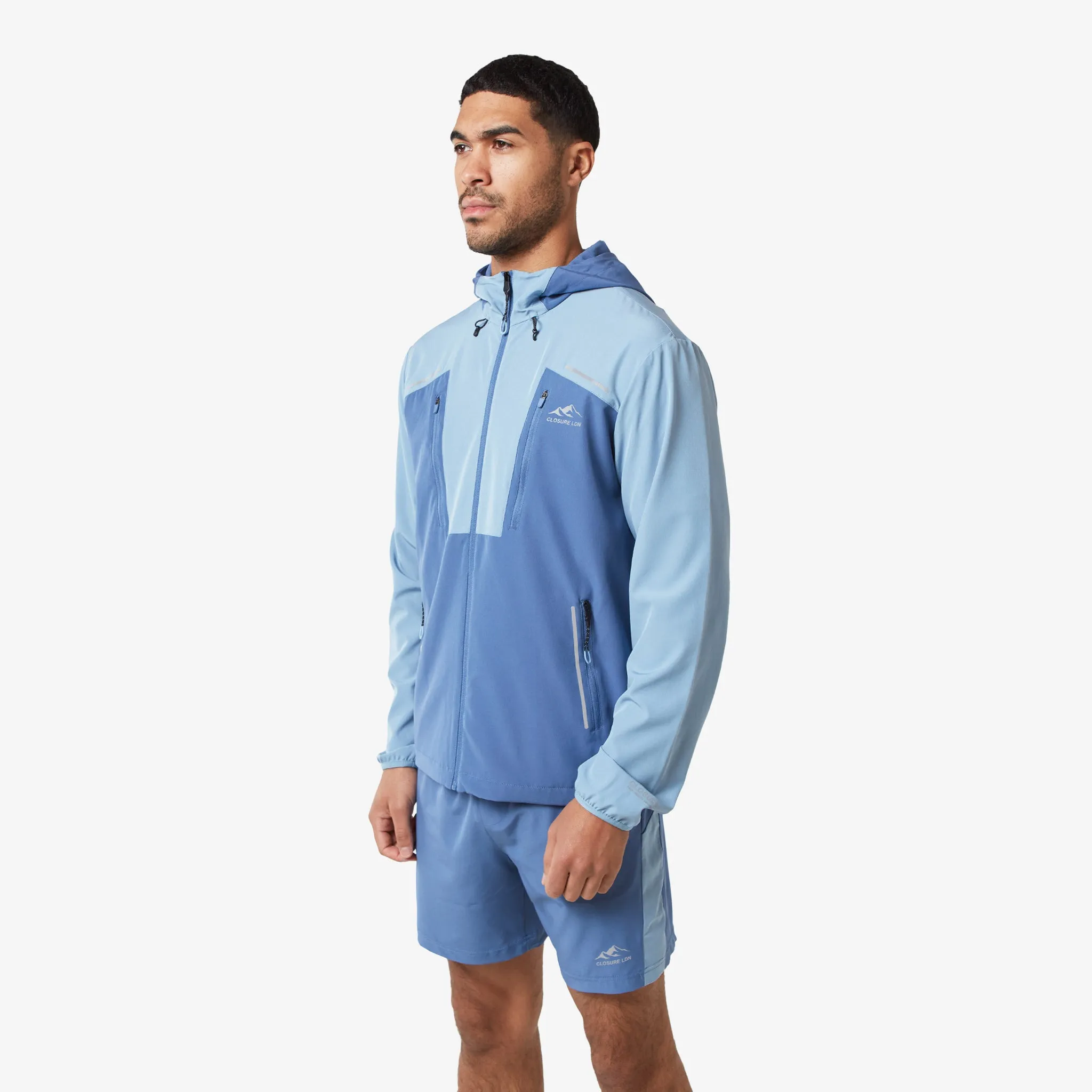 Day Hike Style Reflect Detail Colourblock Jacket | Light Blue