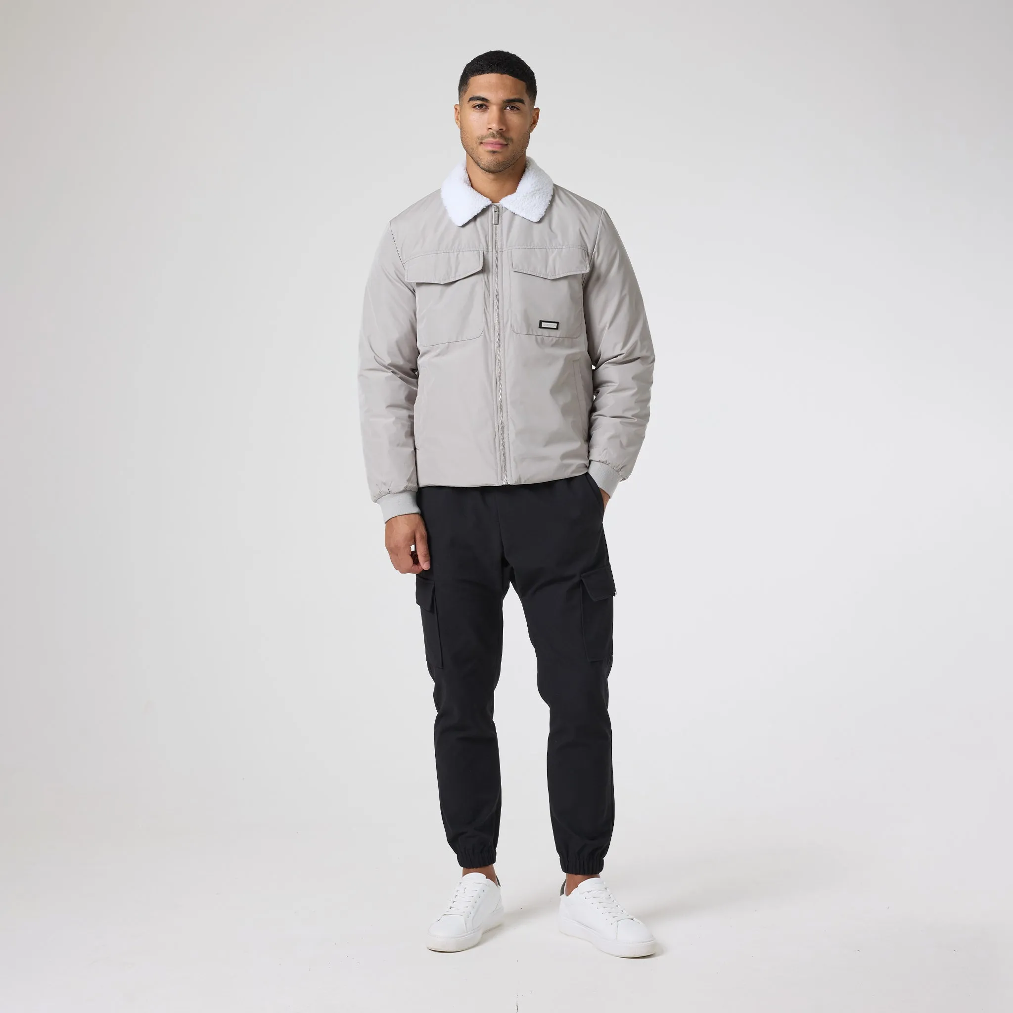 Padded Nylon Smart Jacket | Stone Heat Reflective Layer Balanced Insulation