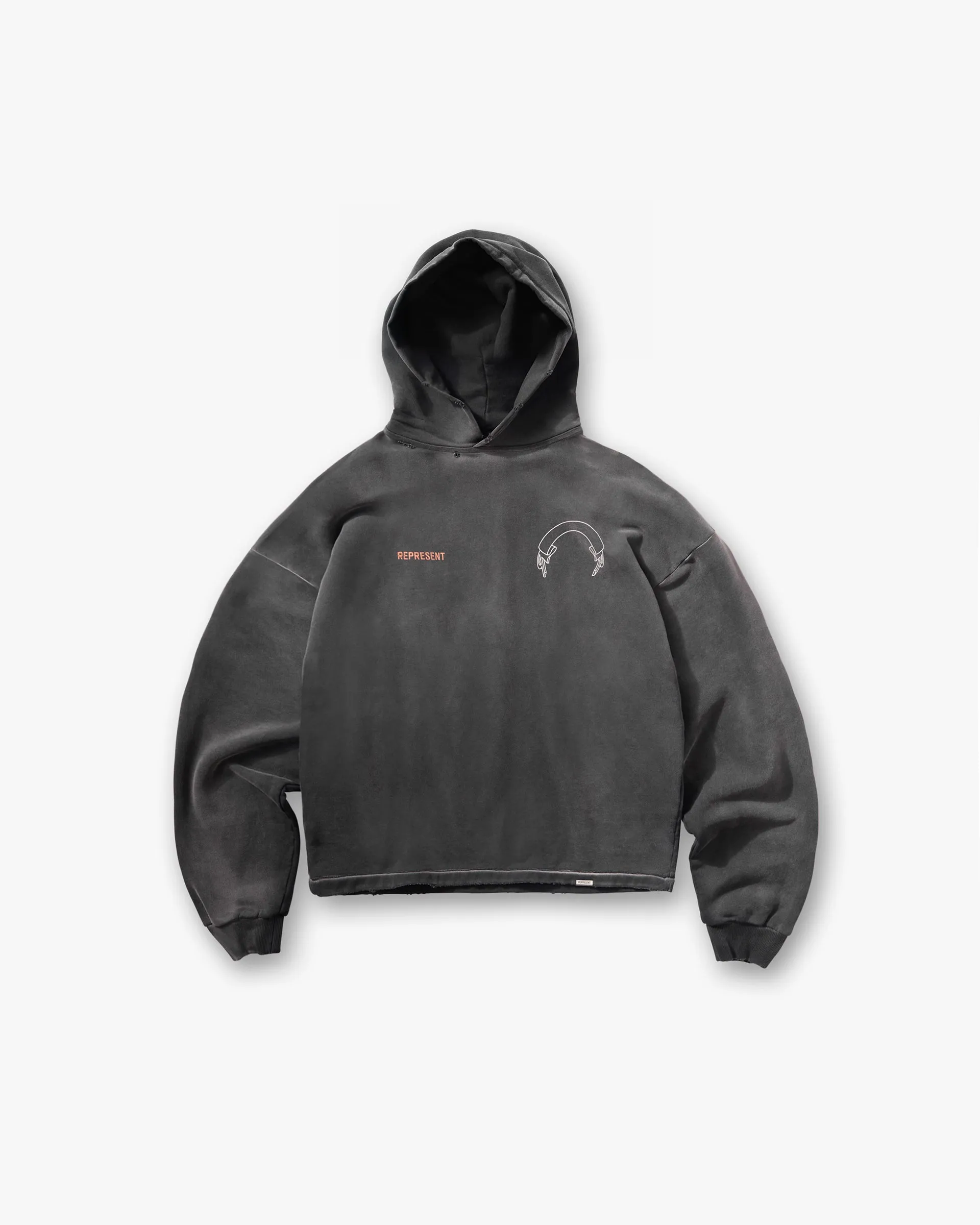 Cool Essentials Represent Banner Hoodie - Stained Black