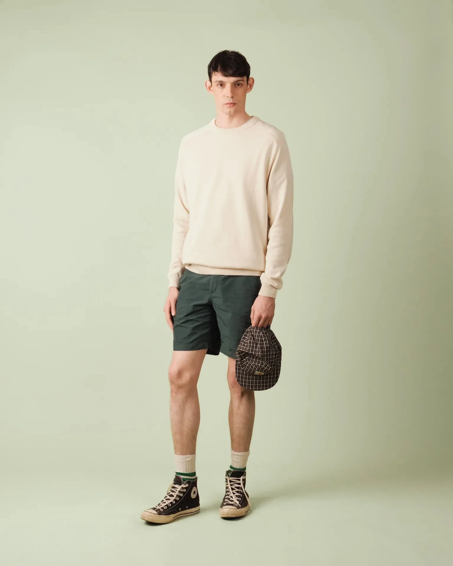 Nitto Sevan Hammer Knitted Sweater Natural MultiPanelCut Japan Neat