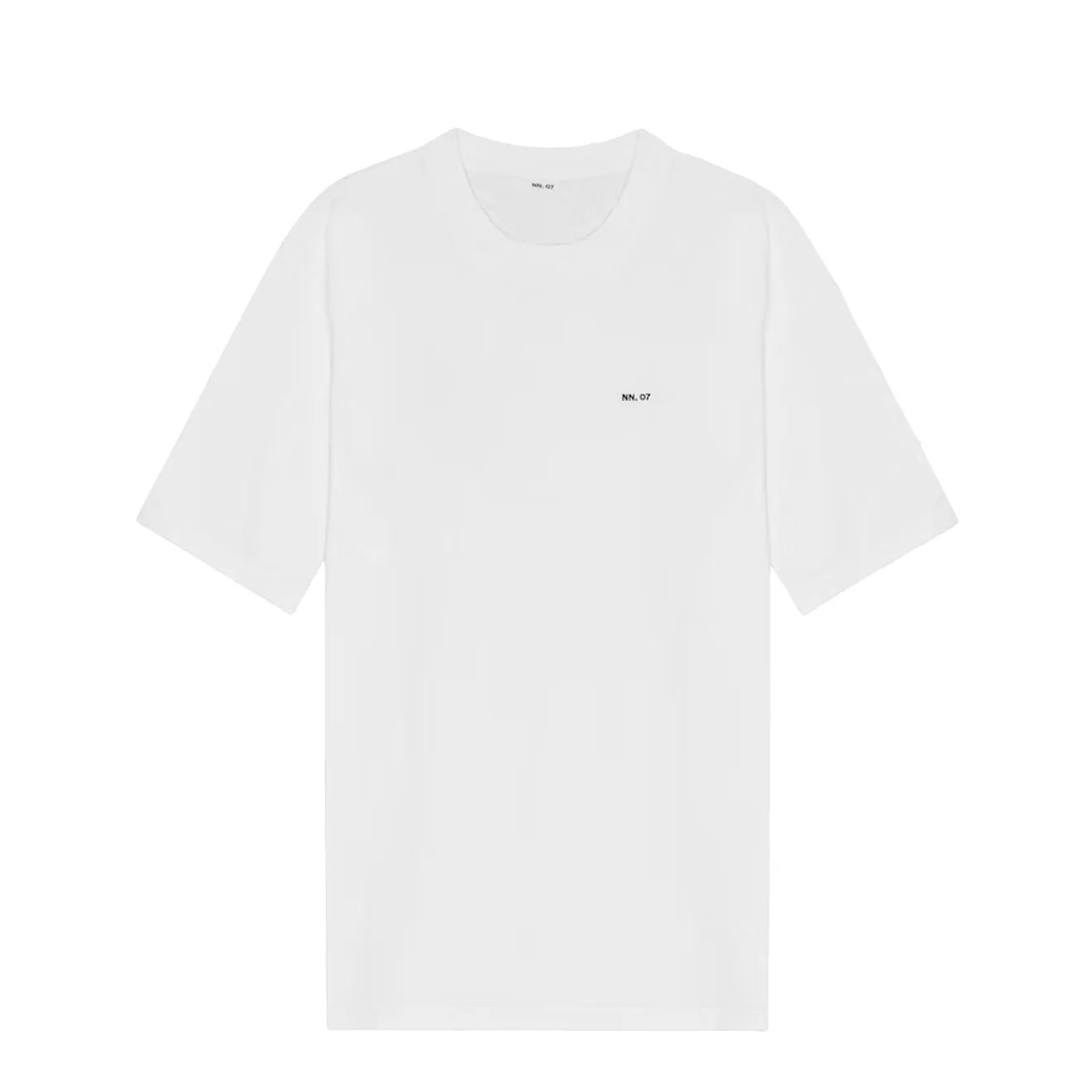 NN07 Adam Casual Logo Pima T-shirt White Pilling Resistant Finish Soft and Stylish