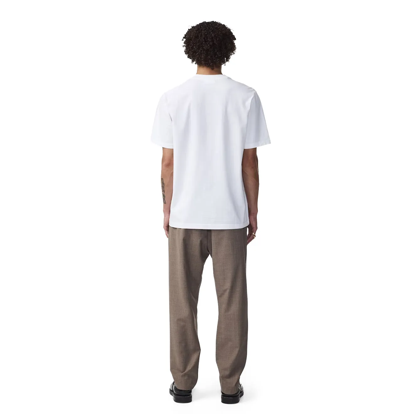 NN07 Adam Casual Logo Pima T-shirt White Ribbed Collar Trim