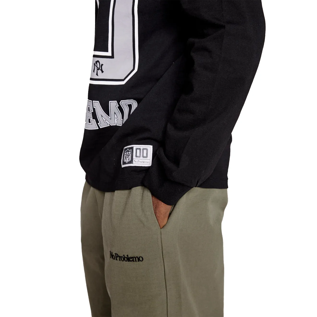 No Problemo NP00 Sports Cotton L/S Jersey Black FadeResistant
