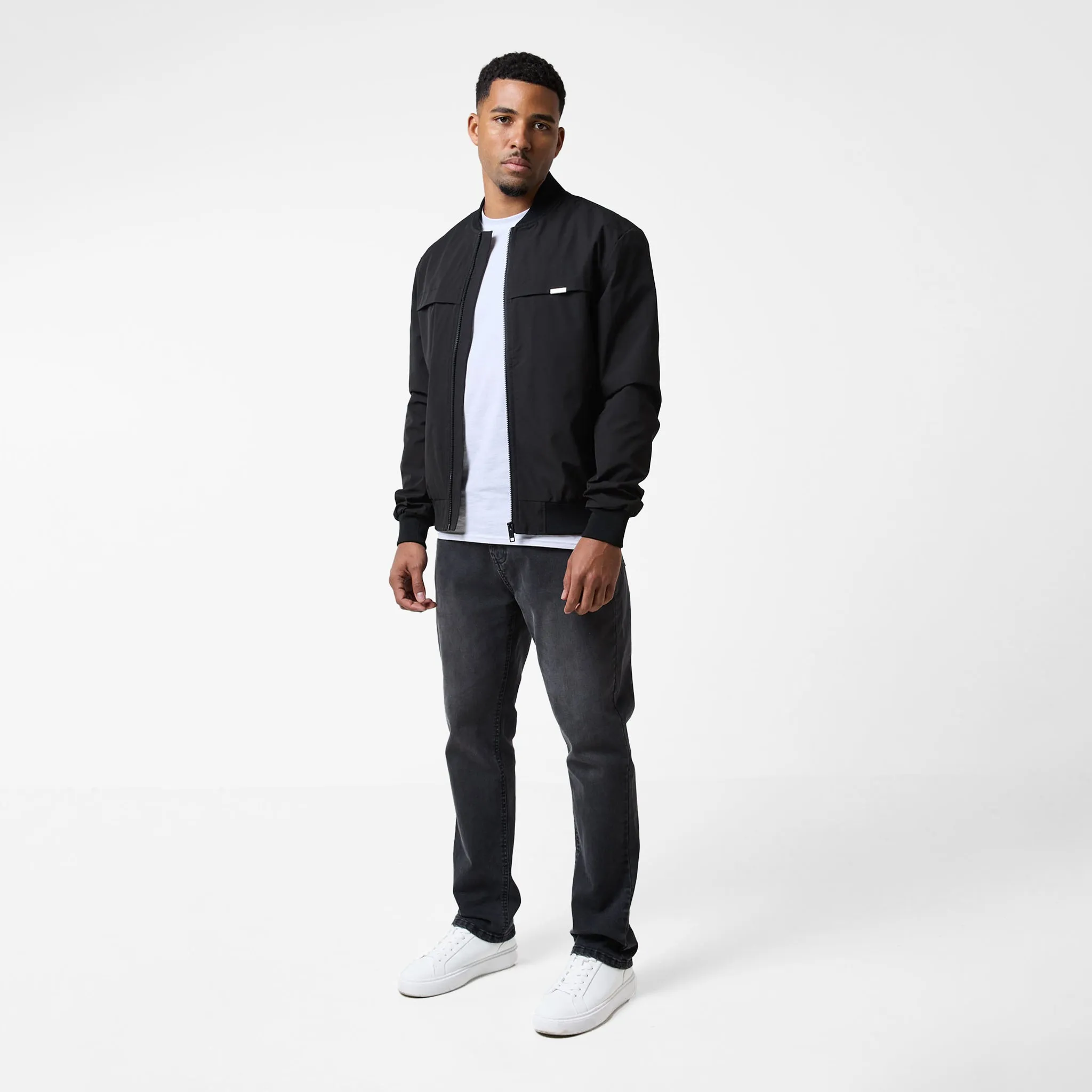 Light Reflective Ripstop Bomber Jacket | Black