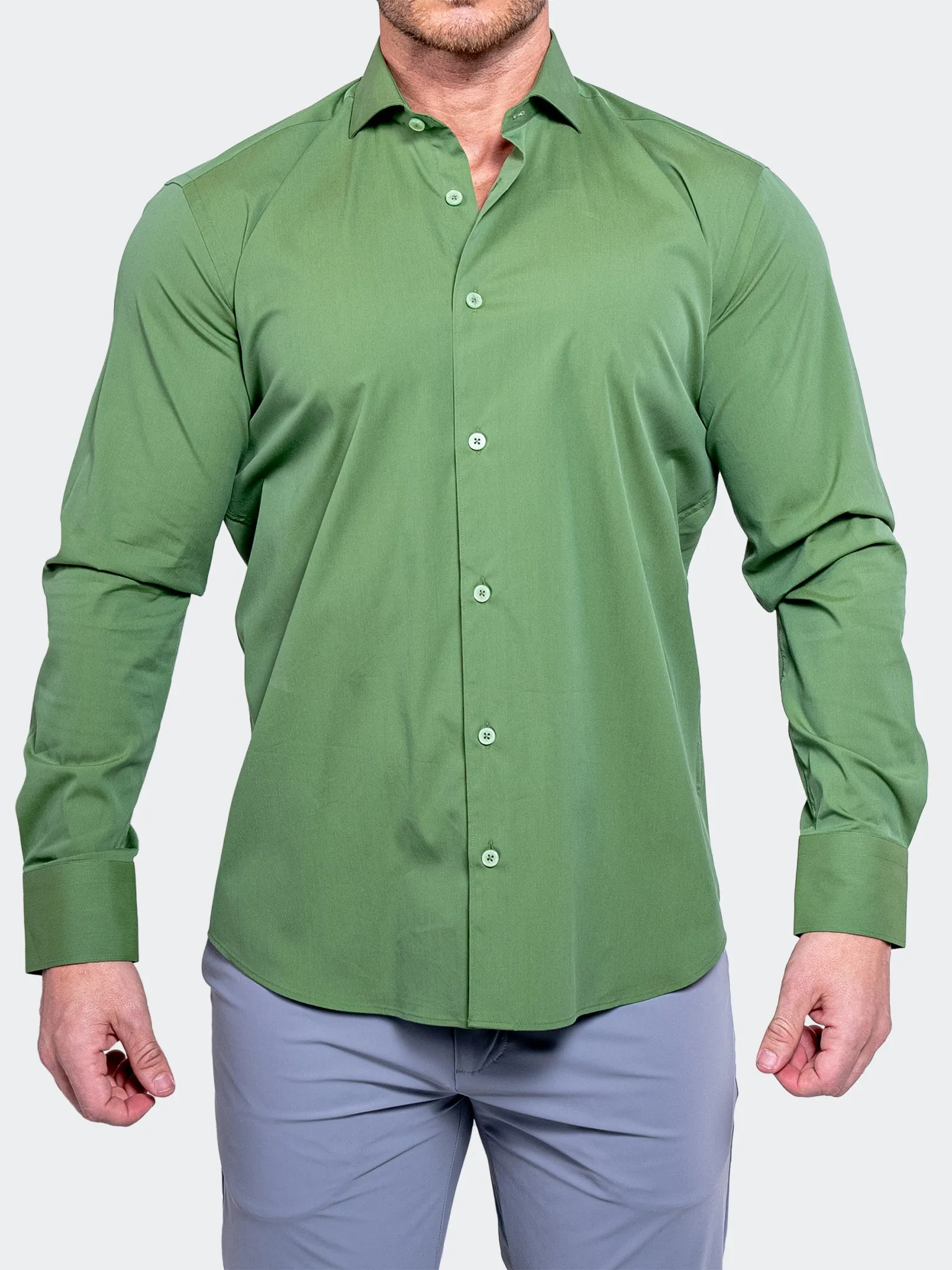 Classic Collar Everyday Fashion Einstein AristocratLuxeStretch Green