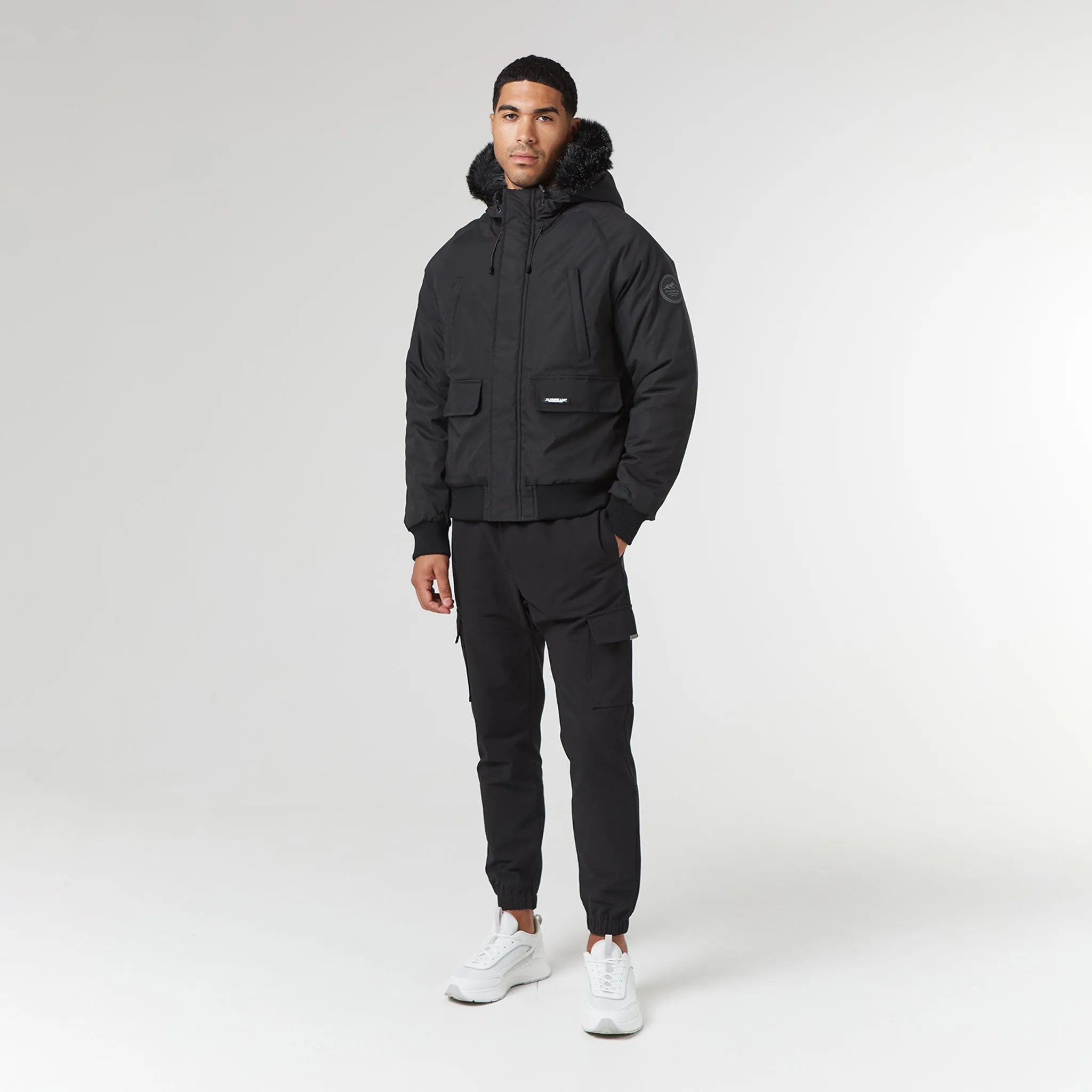 Fur Hooded Jacket | Black Practical Layer