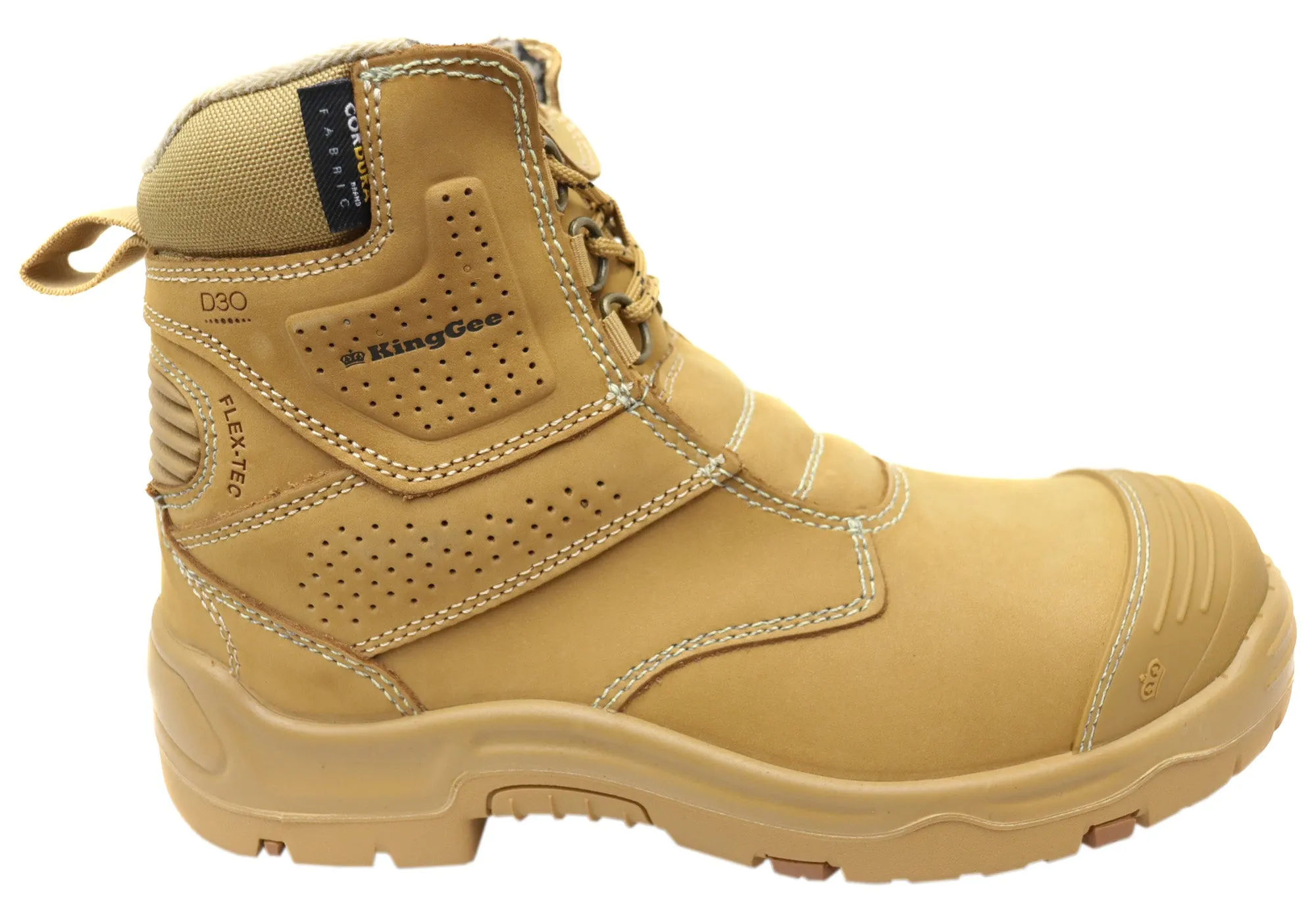 Simple Look Thermal Core All Day Wear KingGee Mens Bennu Pro 6 Comfortable Leather Work Boots Wheat
