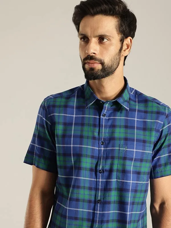 Chic Look Men Checked Half Sleeve Cotton Shirt