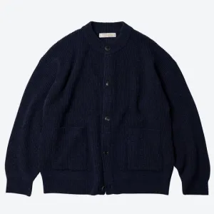 Frizmworks Heavy Wool Round Cardigan Navy FlatlockSeaming Functional Jacket