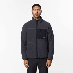 Weekend Style Non Iron Fabric Tech Borg Tech Zip Through Jacket | Dark Grey