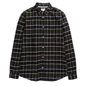 Bold Pattern Comfortable fit Norse Projects Anton Brushed Flannel Check Shirt Beech Green
