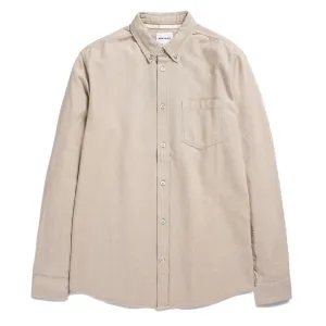 Asymmetrical Cut color block Norse Projects Anton Brushed Flannel Shirt Utility Khaki