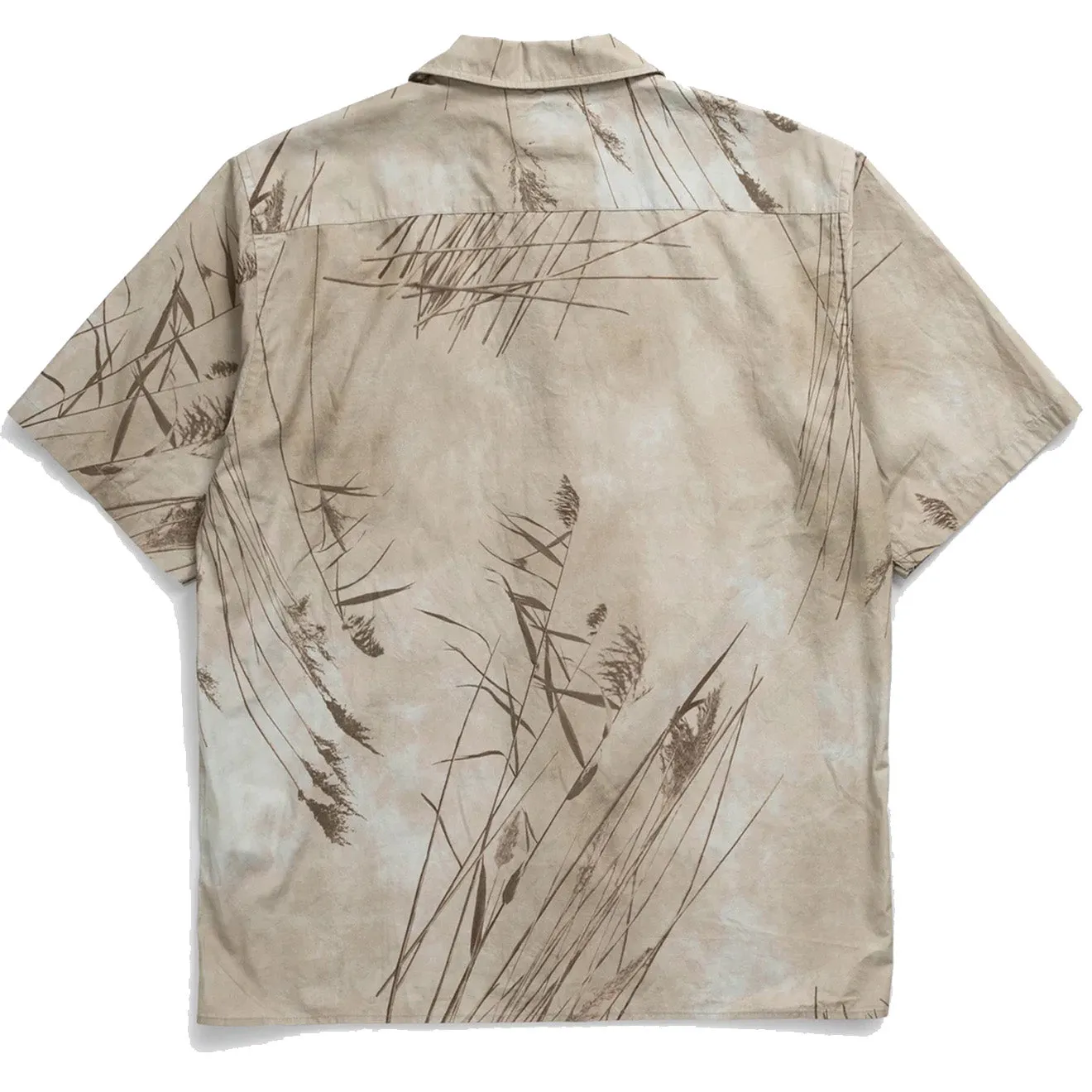 Norse Projects Carsten Print SS Shirt Light Khaki Formal Elegance Smooth Stitch Pattern