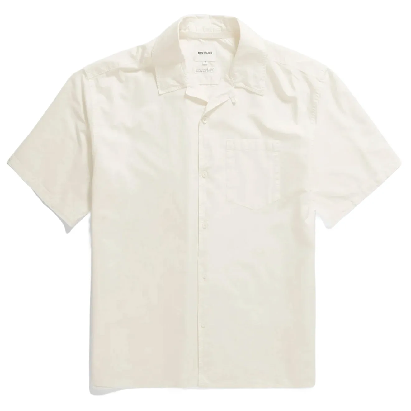 Norse Projects Carsten Tencel SS Shirt Enamel White Abrasion resistant Flexible Placket Structure