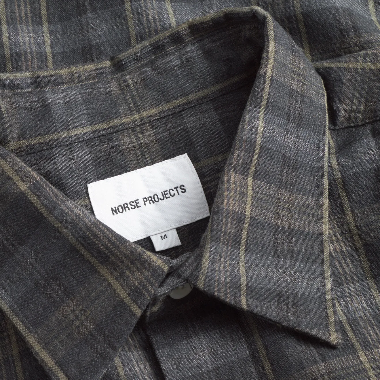 Summer Fashion Eco-friendly Norse Projects Ole Oversized Wool Check Shirt Charcoal Grey