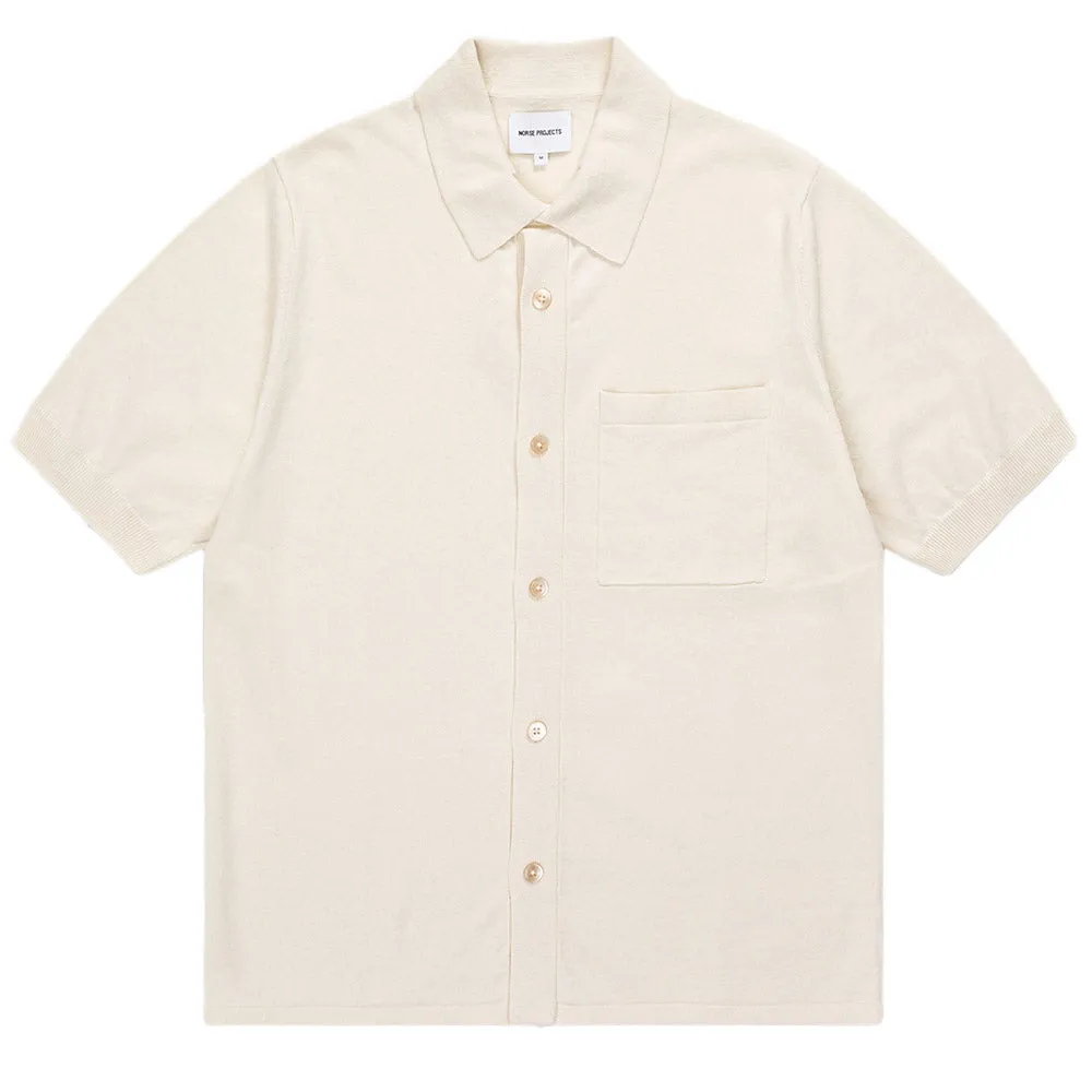 Essential Layer Youthful Style Norse Projects Rollo Cotton Linen SS Shirt Kit White