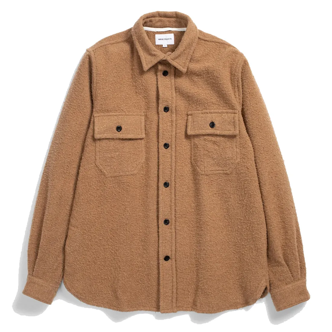 Youthful Vibe Night Out Norse Projects Silas Textured Cotton Wool Overshirt Camel