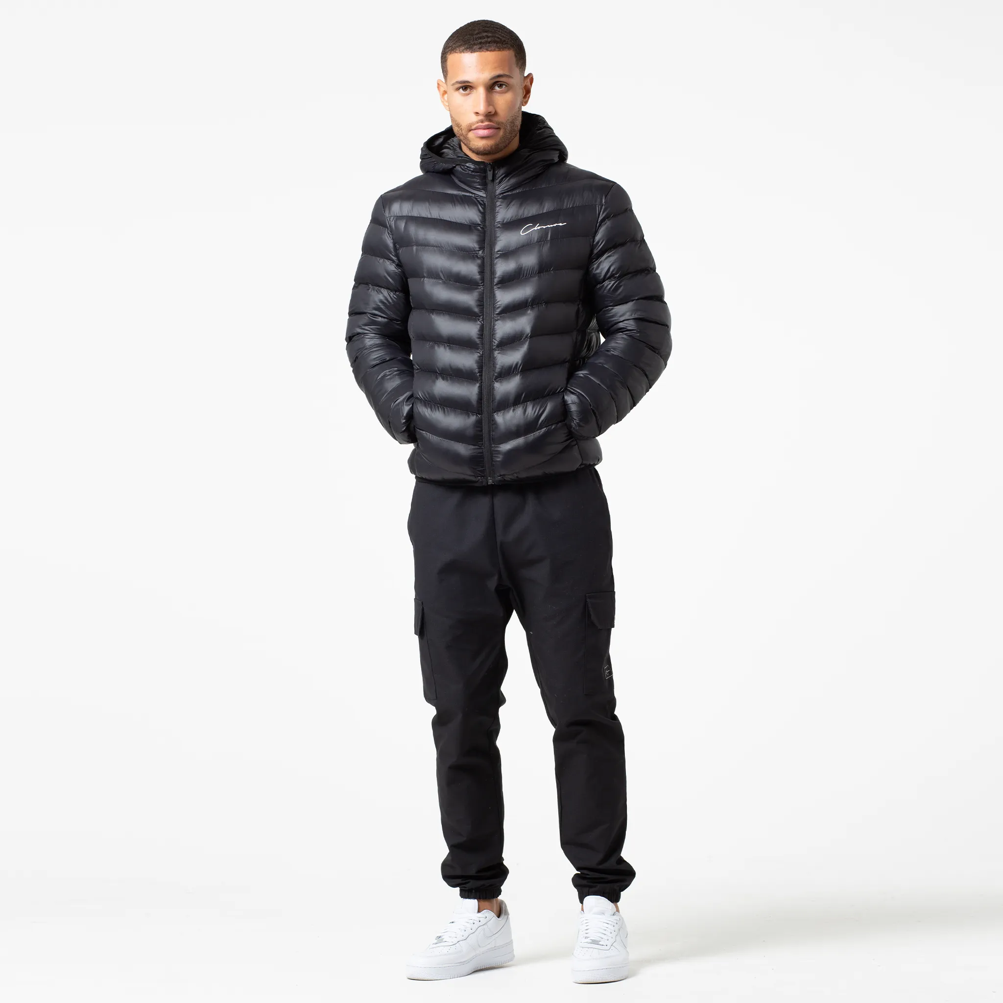 Slim Puffer Jacket | Black Modular Attachment System ContouredShoulderFit