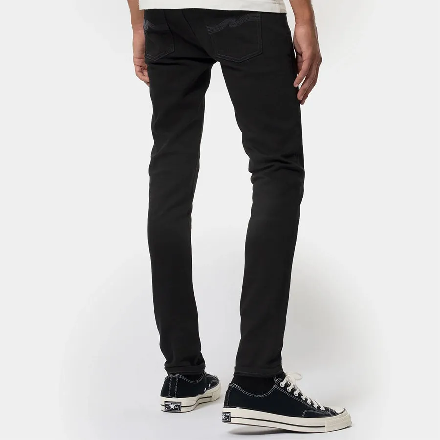 Wide Leg Silhouette Nudie Jeans - Tight Terry Jeans in Everblack