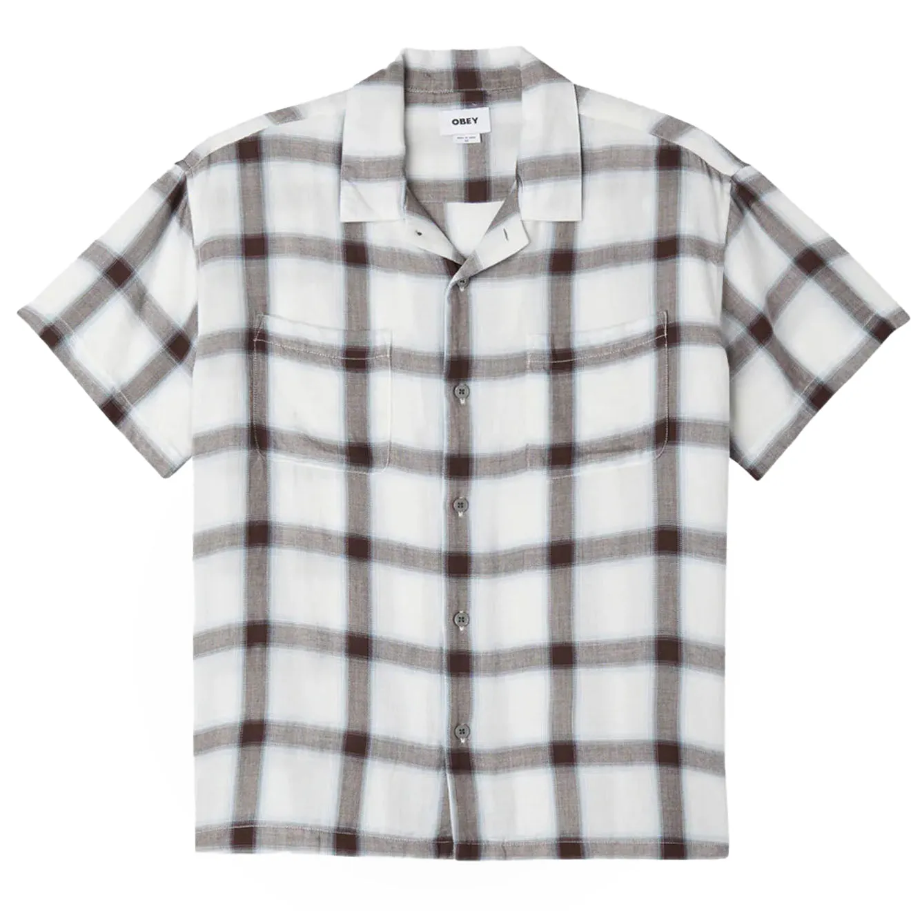 Eco Friendly Production Double Stitched Hems Obey Ambient Woven S/S Shirt Unbleached Multi