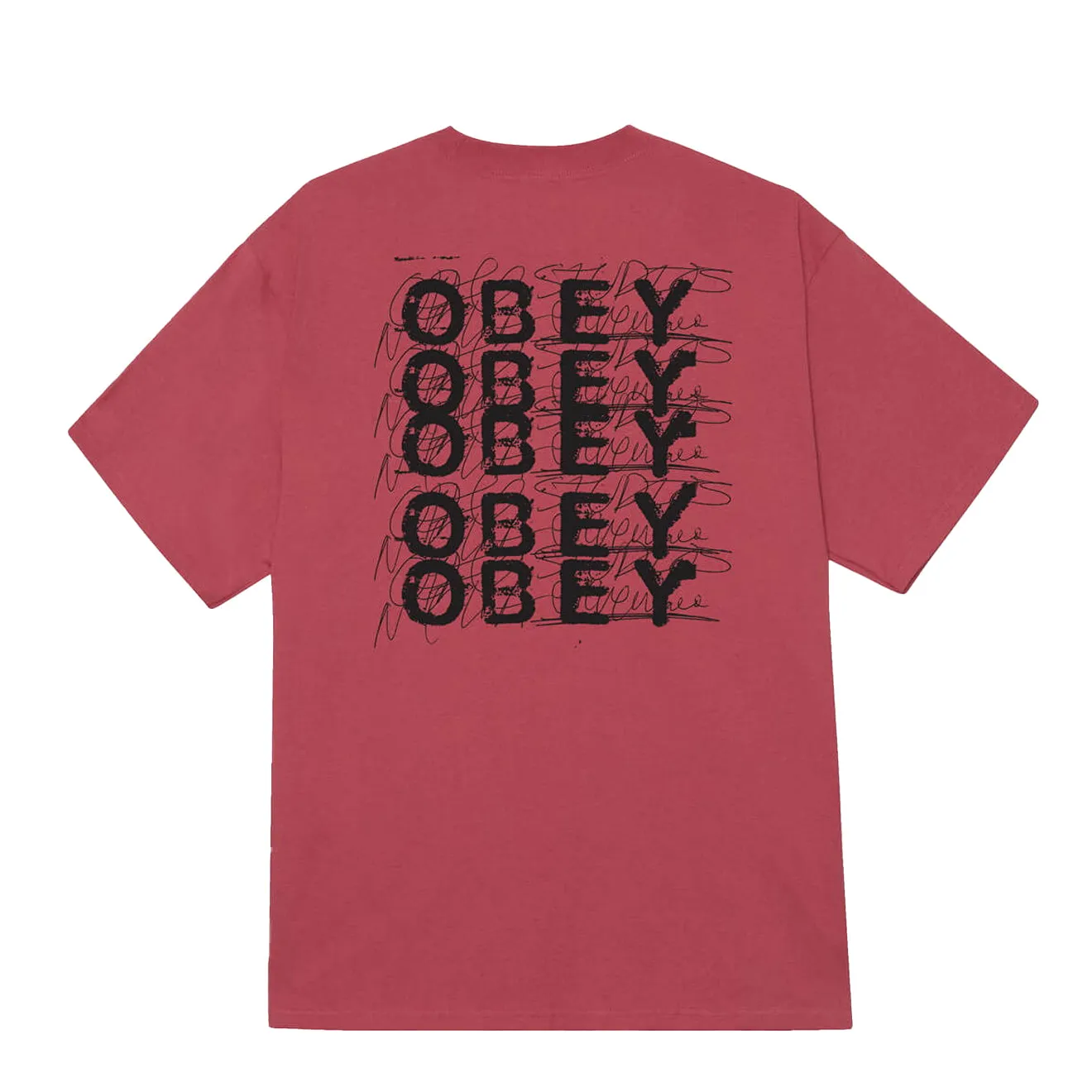 Obey Scribble S/S Tee Mineral Red Running Speed Versatile Performance
