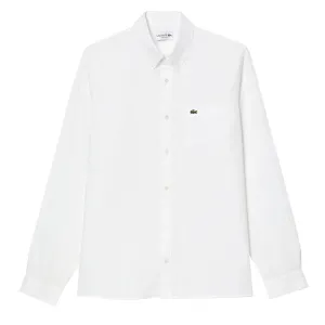 Lacoste Linen Shirt White Trendy Fashion