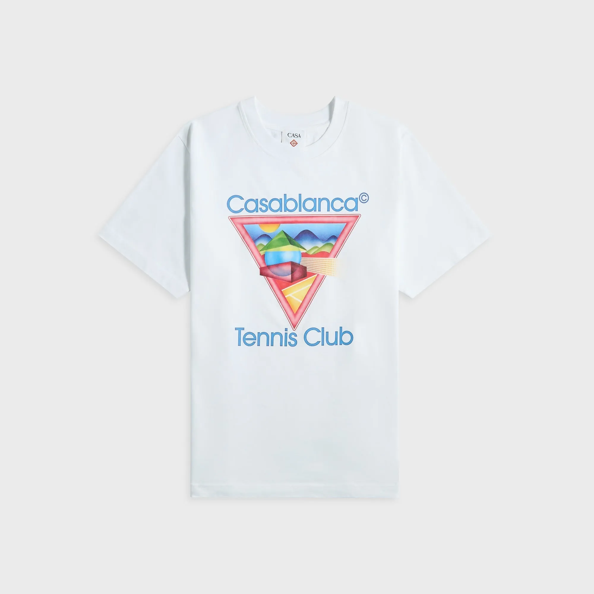 slim fit adults' Casablanca Tennis Club Icon Printed Tee - White