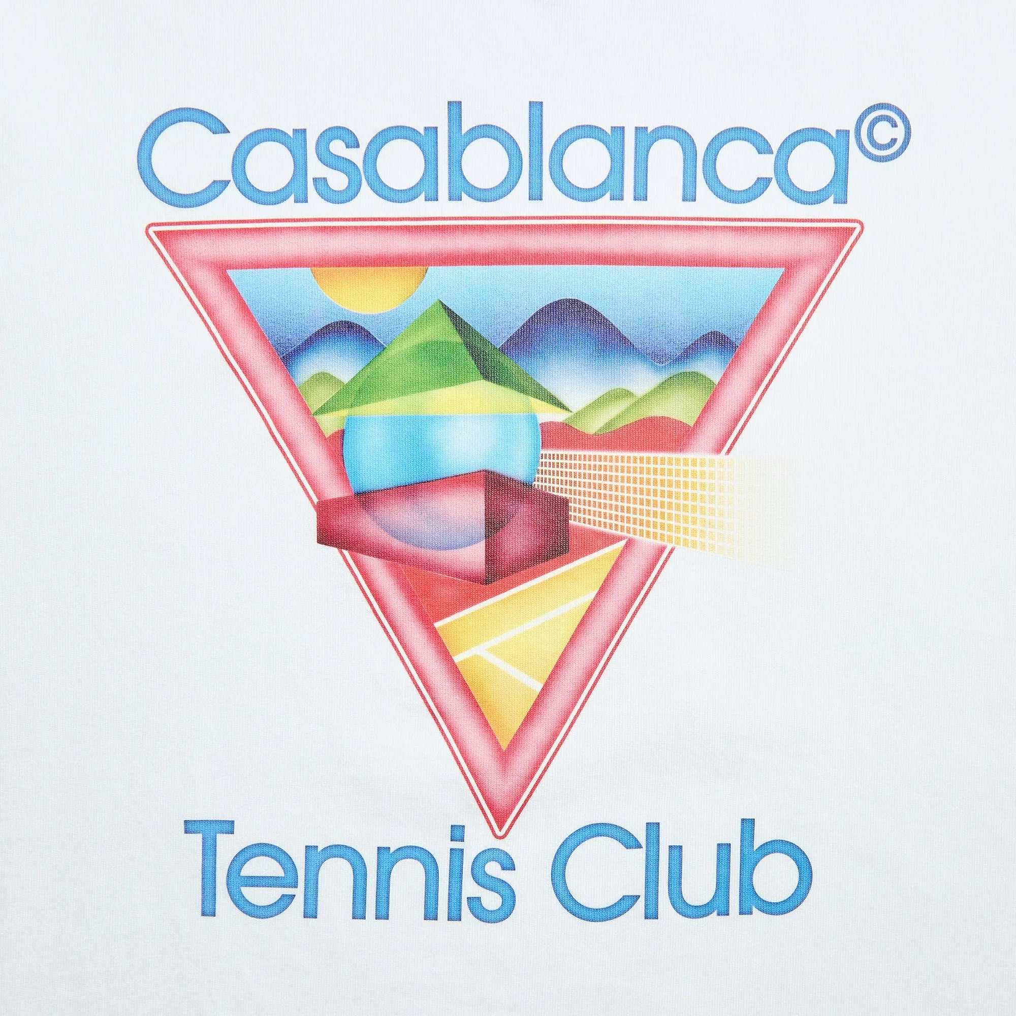 Timeless Fashion Neutral Color Casablanca Tennis Club Icon Printed Tee - White