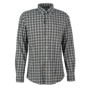 Barbour Lomond Tailored Shirt Forest Mist Laser Cut Edge Detail