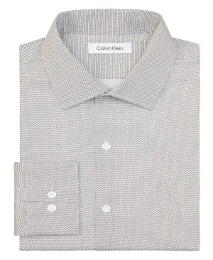 Eco-Friendly Choice Smooth Cotton Blend Calvin Klein Dress Shirt MensGray Extra-Slim Button Up FTS98