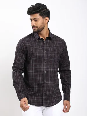 Advanced Moisture Management Easy Styling Men Checked Full Sleeve Cotton Shirt