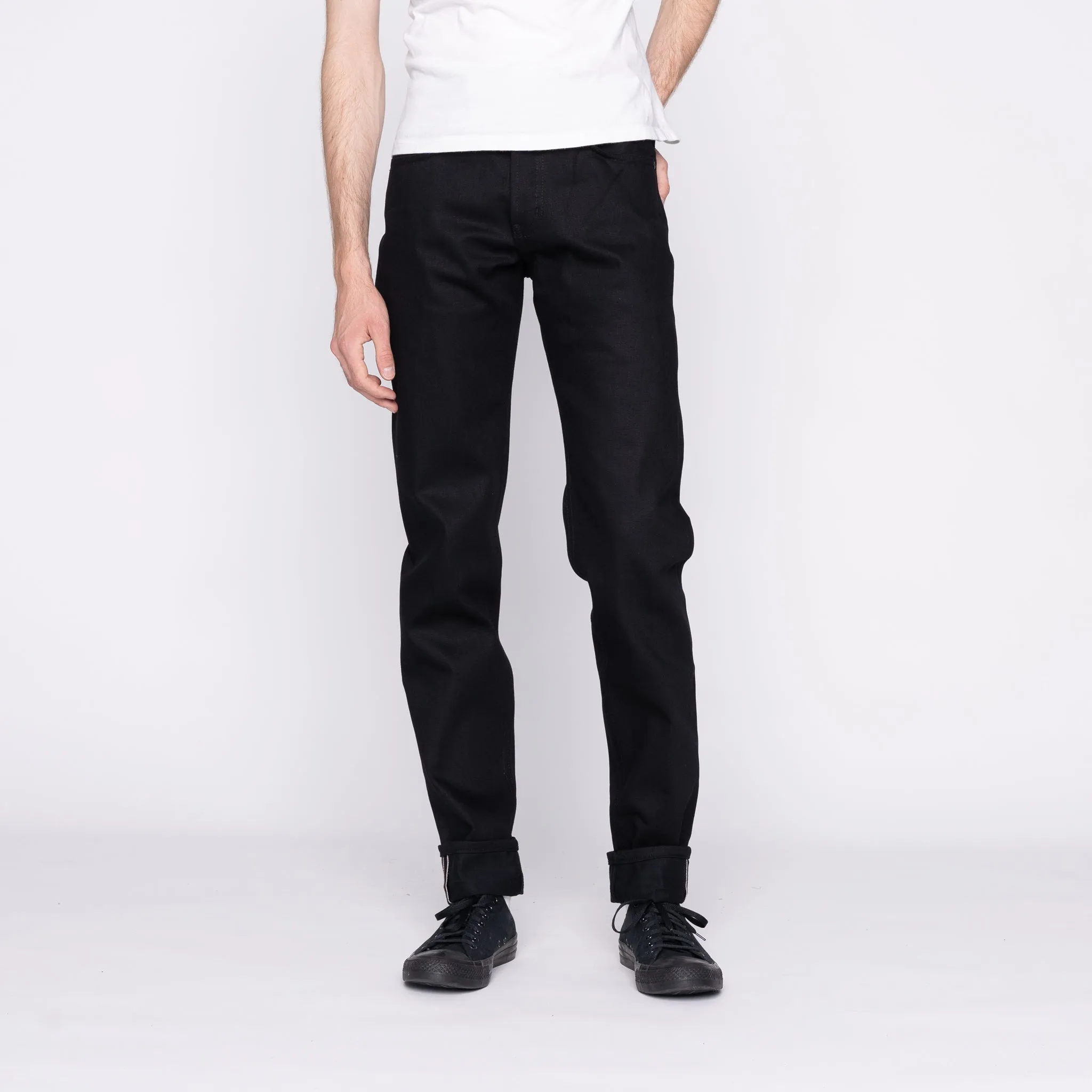 Premium Look Easy Guy - Solid Black Selvedge - 36" Long Inseam