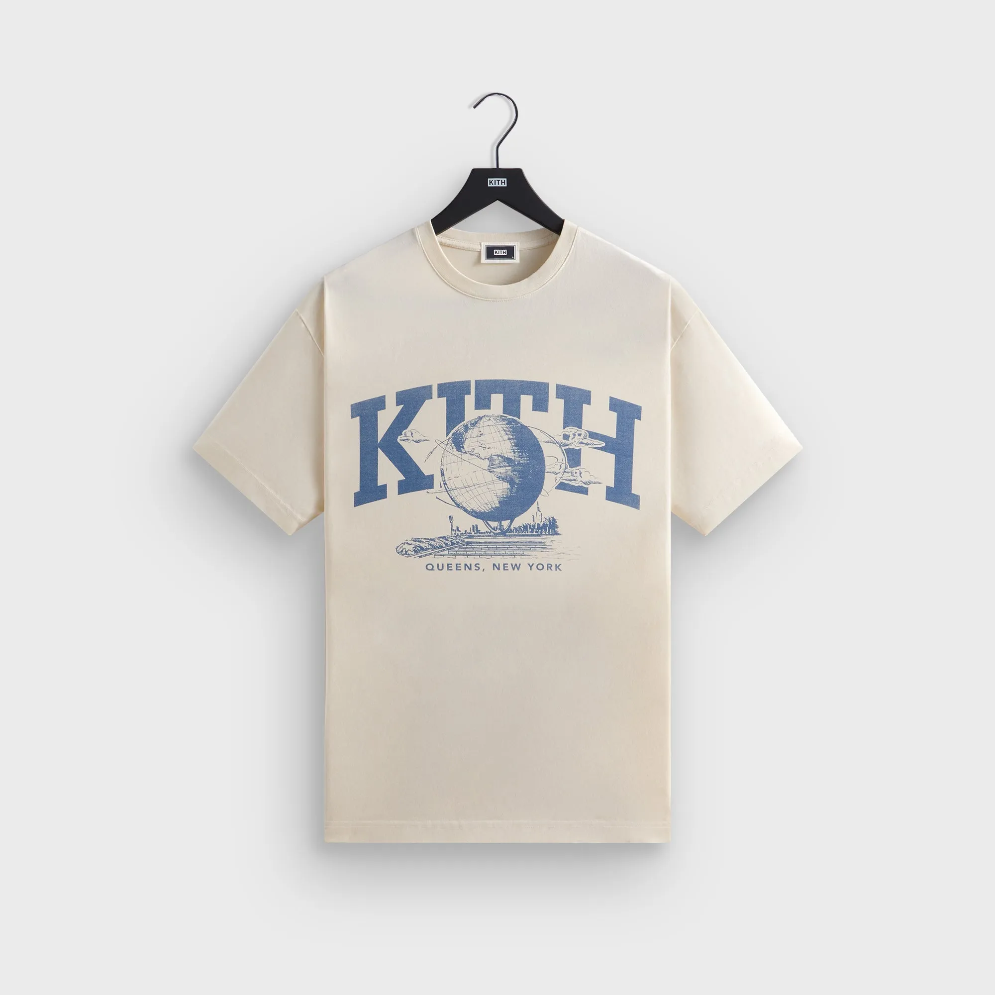 Athletic and Cool Chic Look Kith & Kin Queens Unisphere Vintage Tee - Sandrift