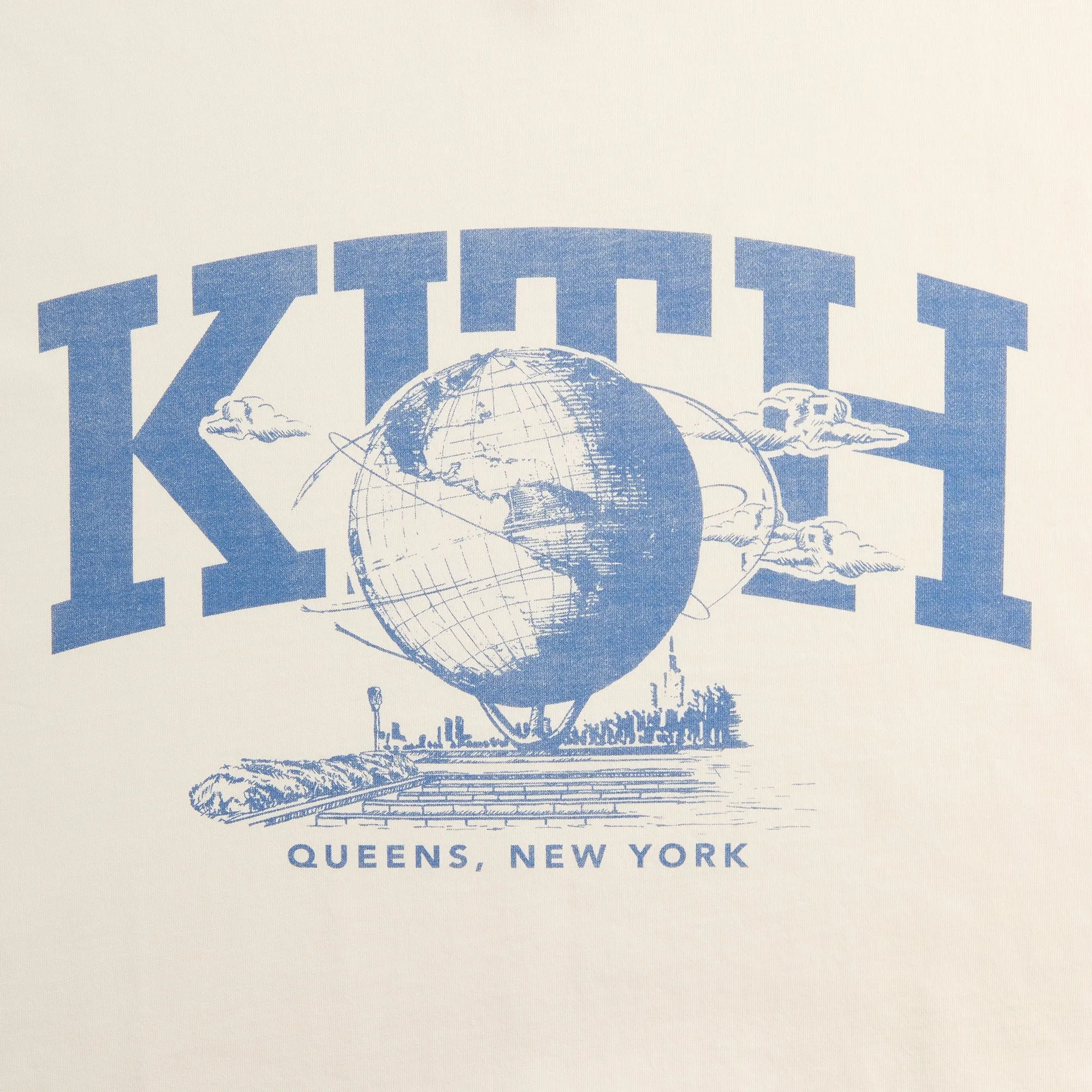 Comfy Active Fit Evergreen Kith & Kin Queens Unisphere Vintage Tee - Sandrift