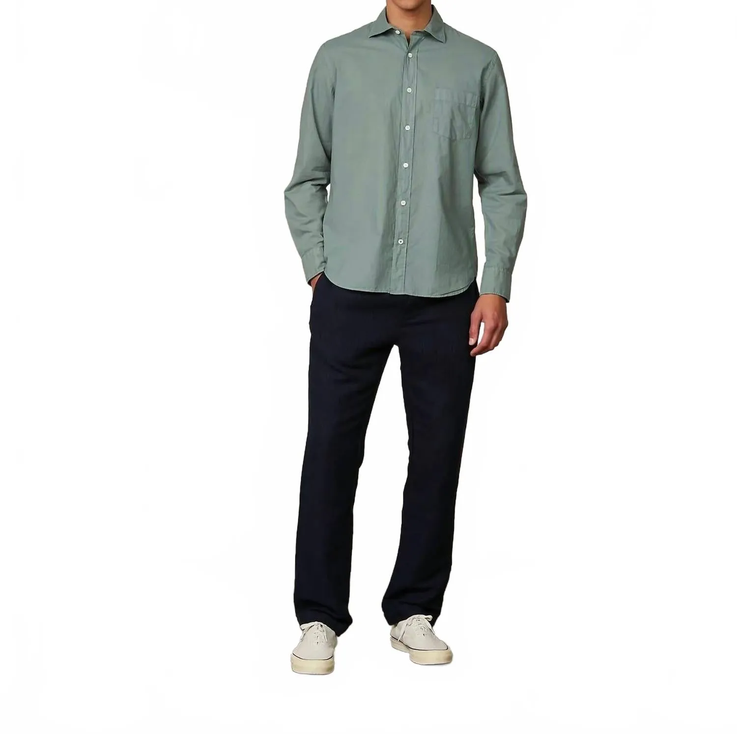 Casual Elegance Cotton Paul Shirt In Cactus