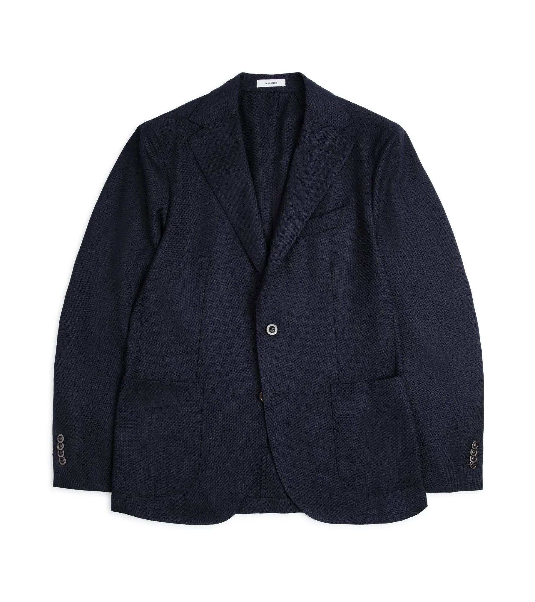 HoodedStyle Quick Release Fasteners Boglioli for Trunk Wool Hopsack K Jacket: Navy