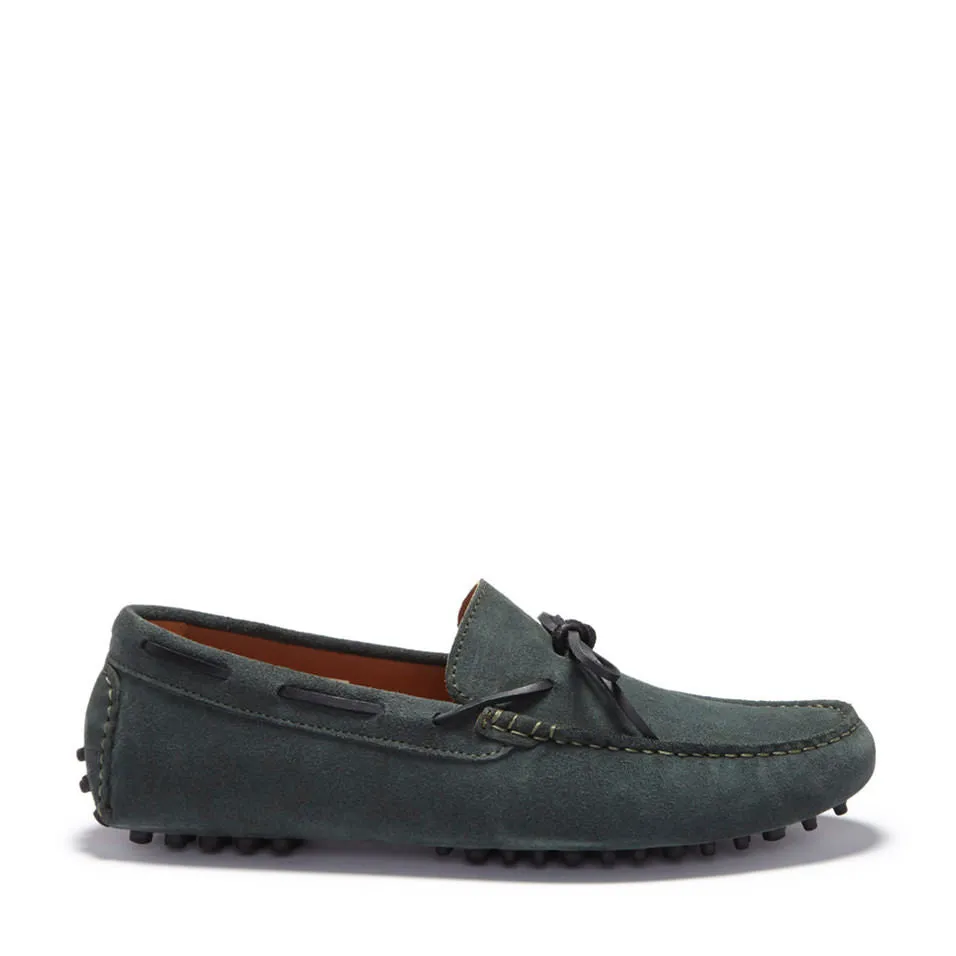 Laced Driving Loafers, racing green suede Form Neat Any Weather