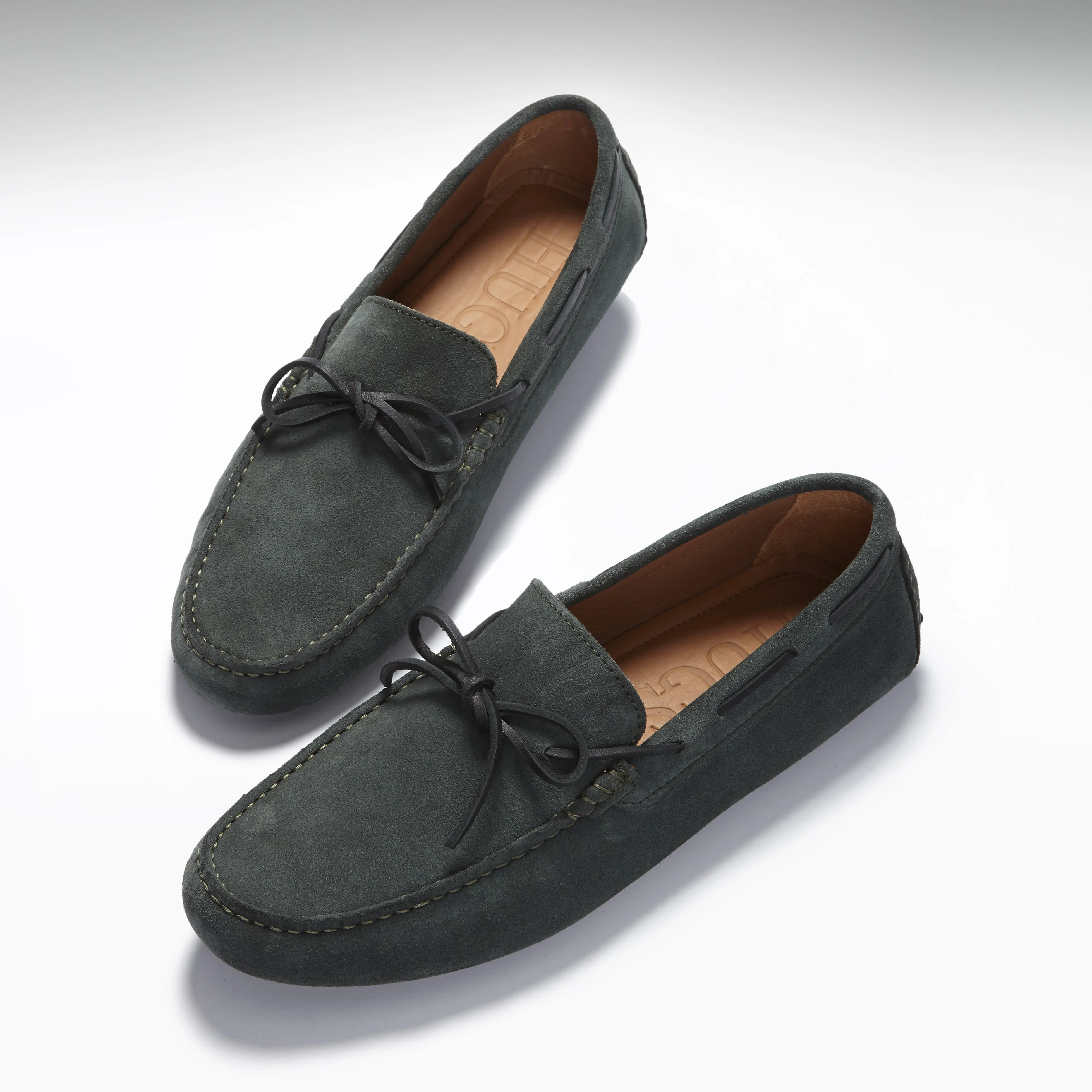Laced Driving Loafers, racing green suede Sophisticated Look