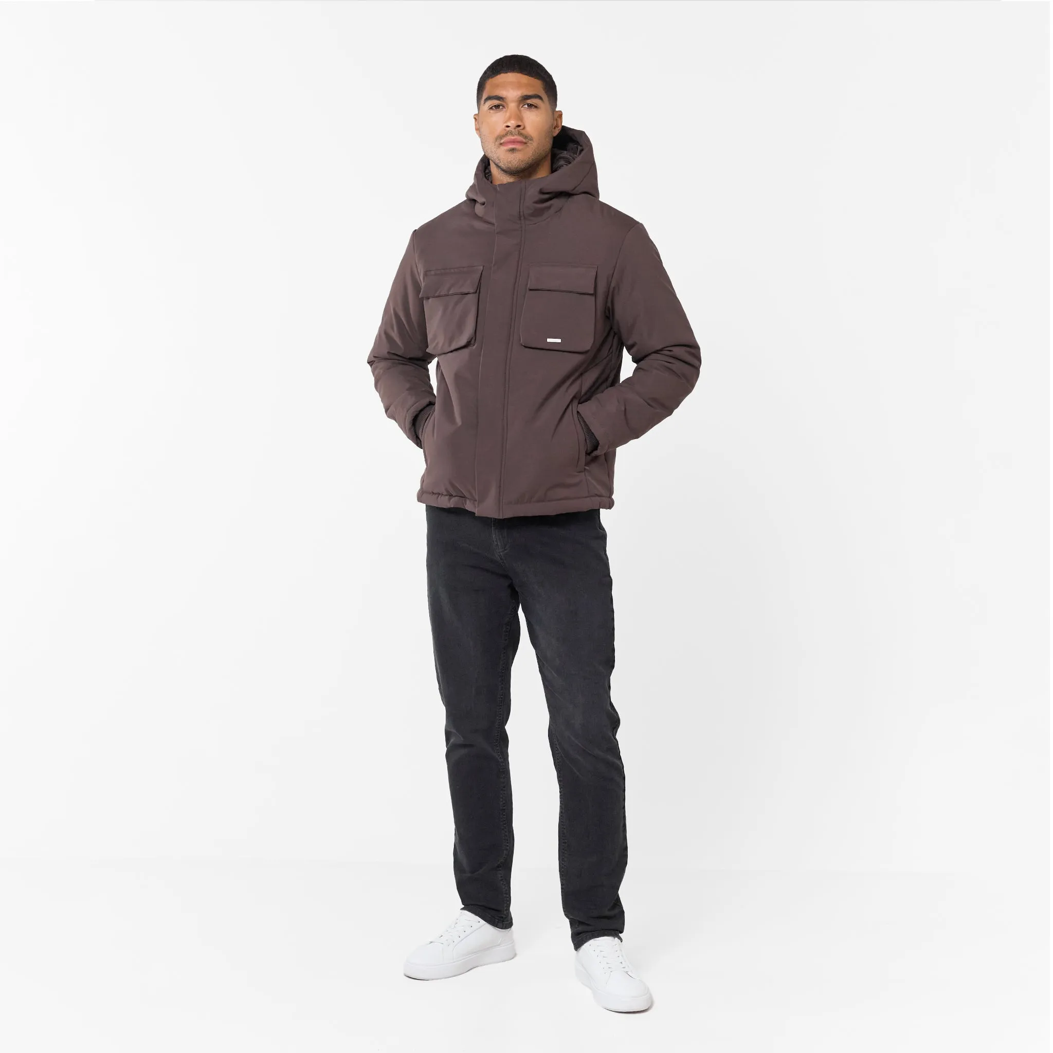 All Ground Padded Utility Shell Jacket | Brown