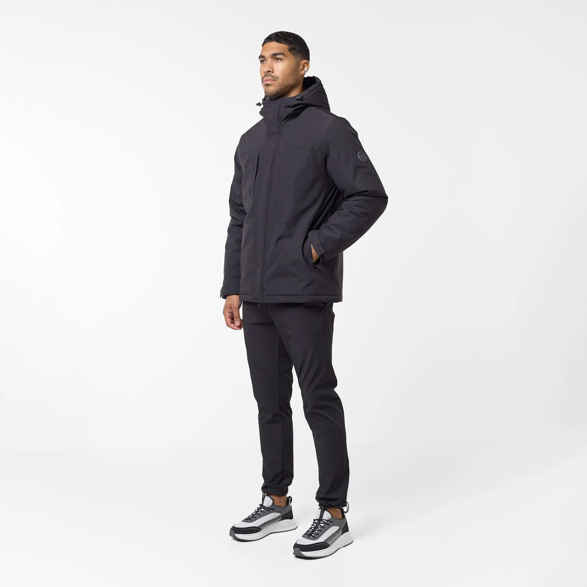 Modern Layers Panel Parka | Black
