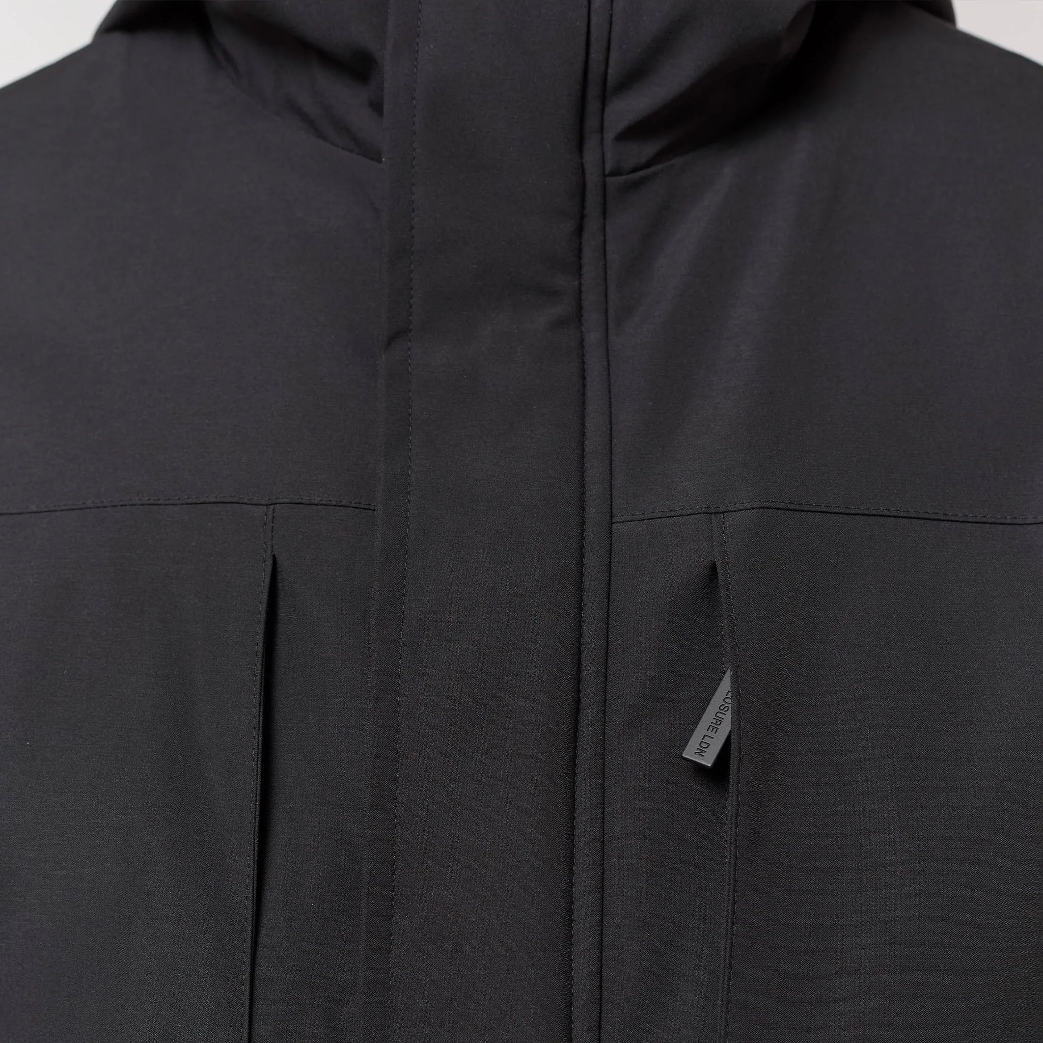 Panel Parka | Black Down Stuffed Primaloft Insulation