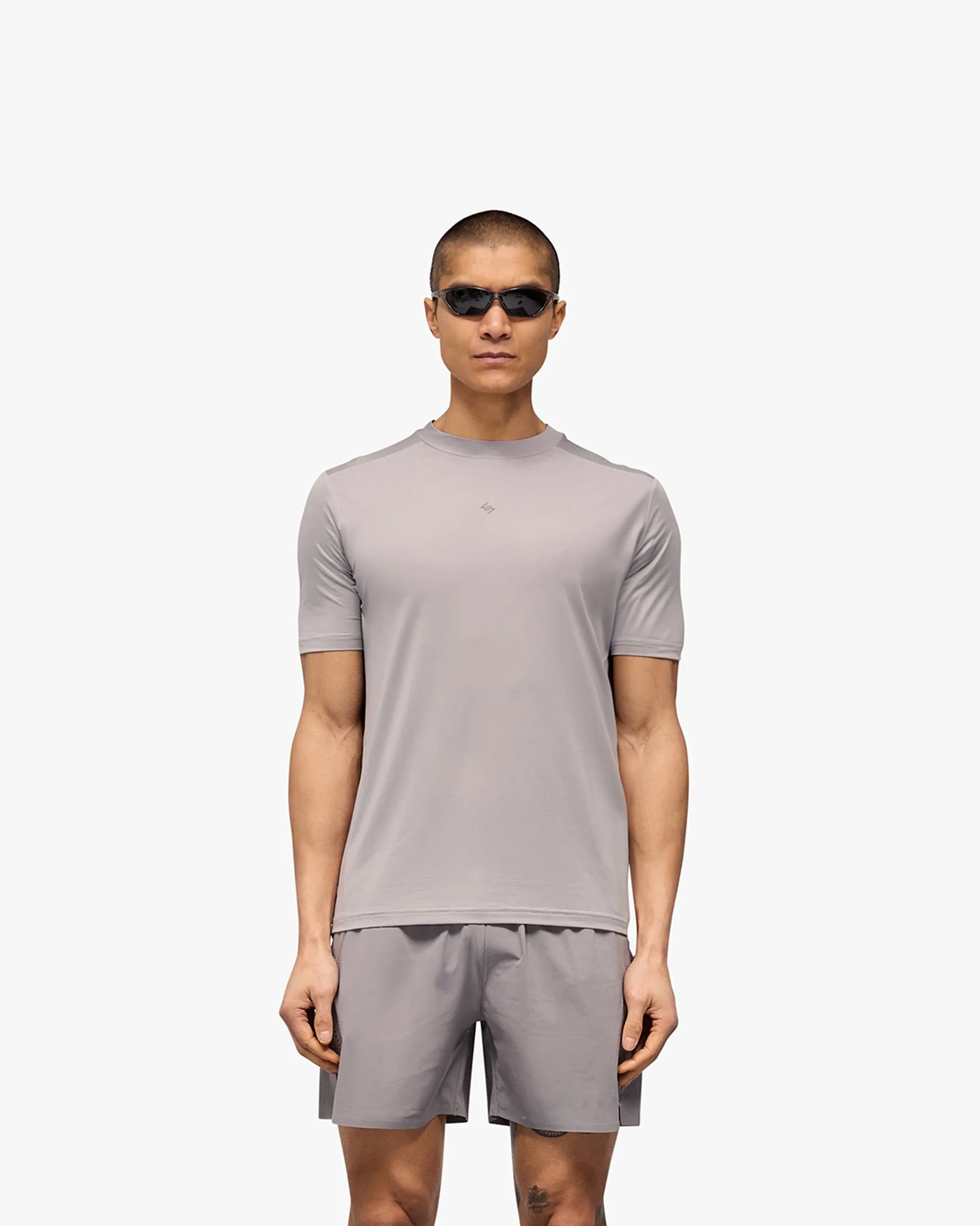 247 Contour Run T-Shirt - Titanium Stretchable Weave