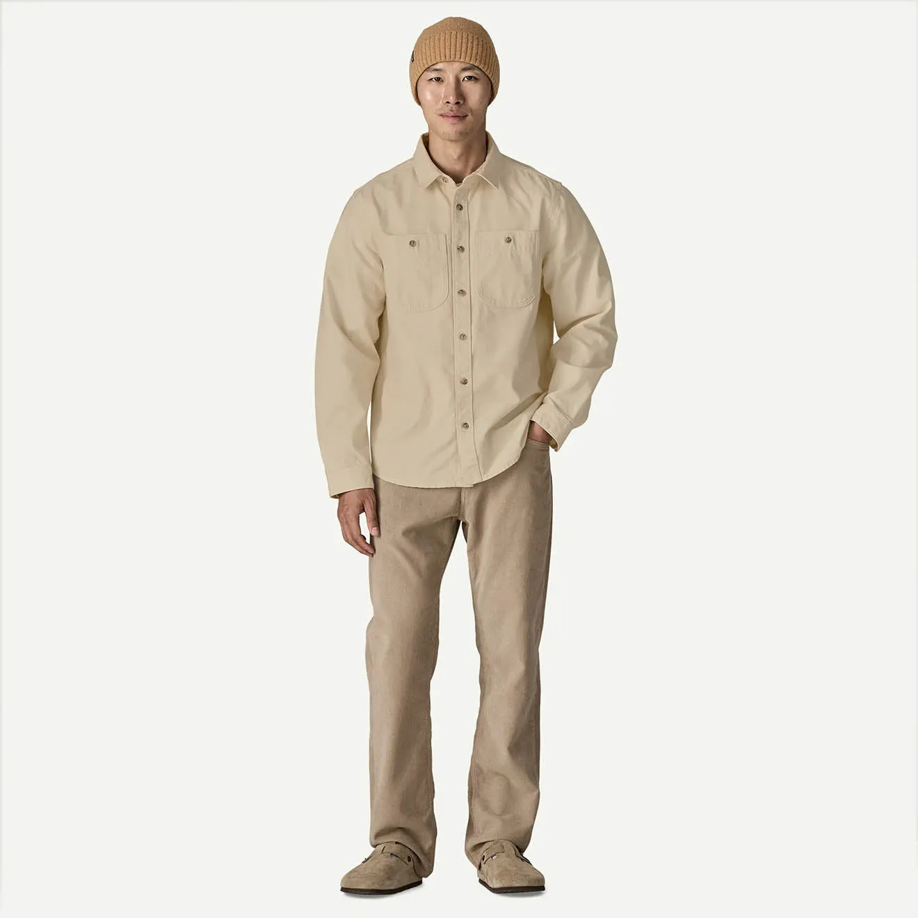 Contrast Stitch Patagonia Point Reyes Canvas Shirt Undyed Natural