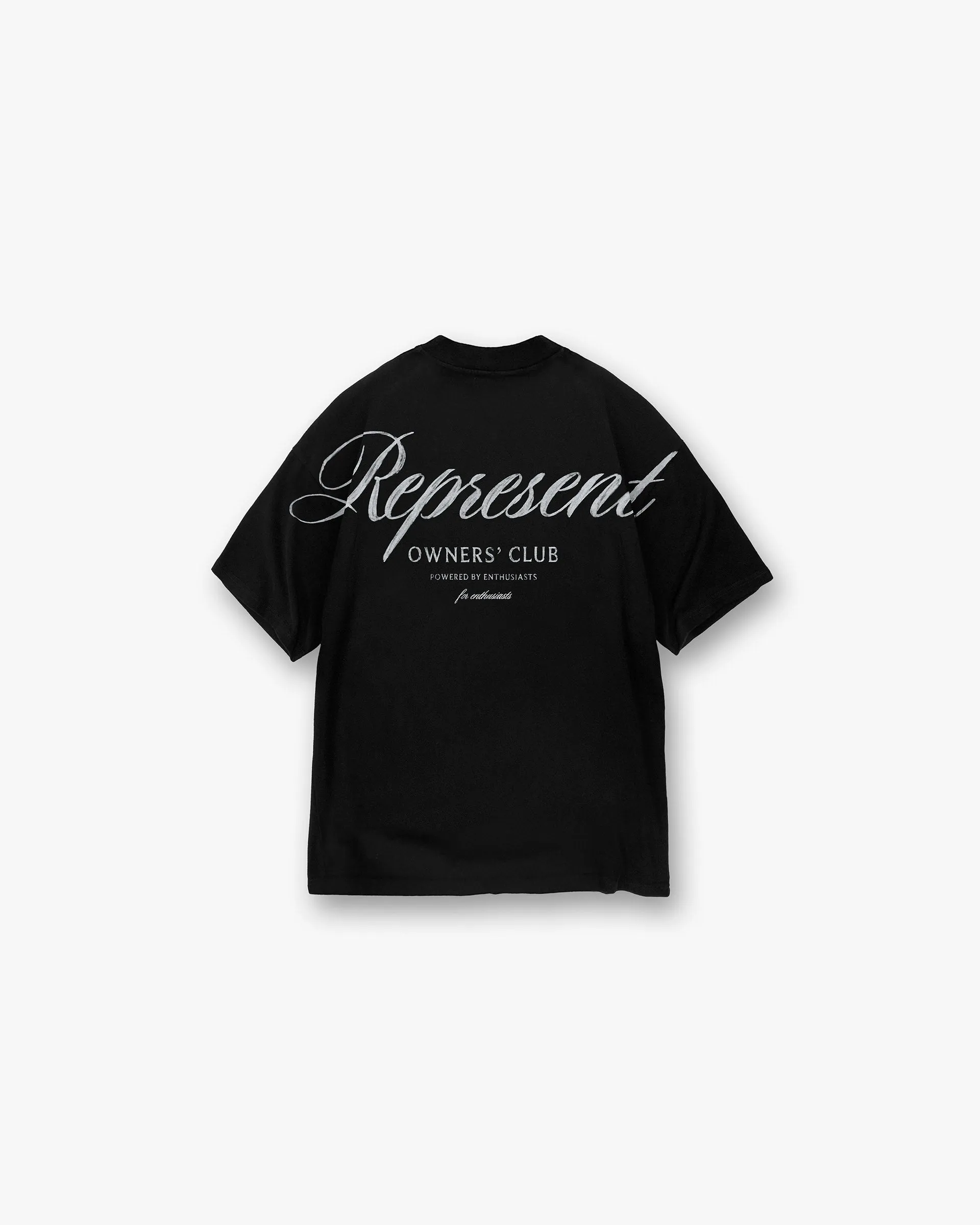 Relaxed Everyday Wear Represent Owners Club Script T-Shirt - Black