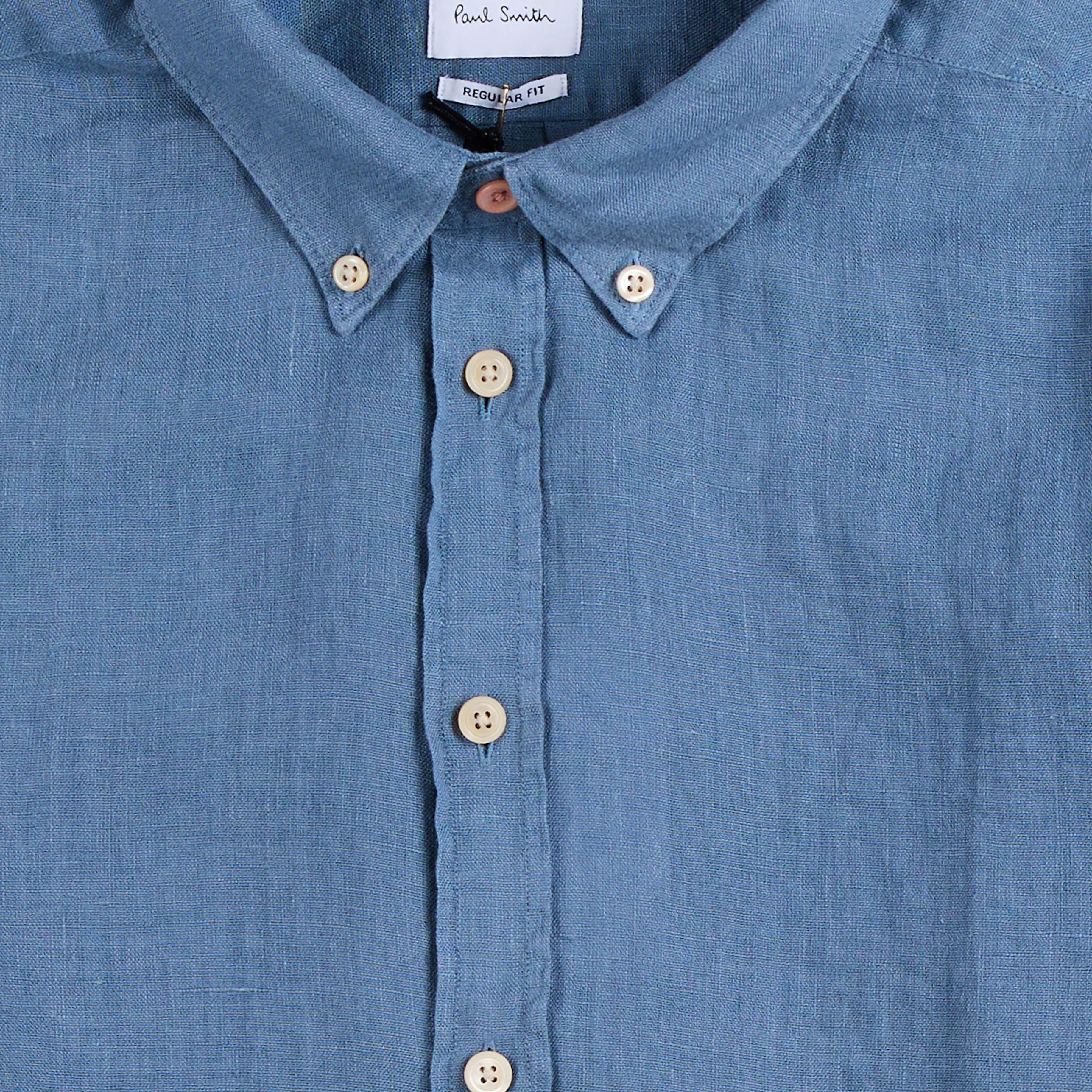 Lightweight Material Paul Smith Button Down Collar Shirt Greyish Blue